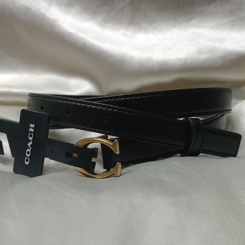 Coach Black Belt with Gold Accent Size Small.